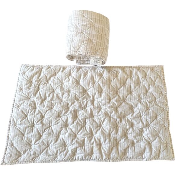 Pottery Barn Carter Striped Quilted King Sham Set in White/Flax Cotton NWOT - Picture 2 of 9